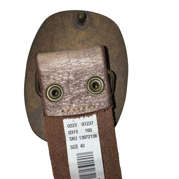 American Eagle Distressed Brown Leather Belt with Antique Eagle Buckle size 40 main image 7